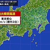 台風19号　東京都心でも猛烈な風　歴代2位