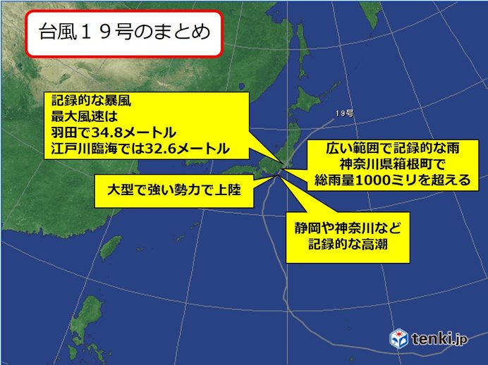台風19号まとめ　記録的な大雨・暴風・高潮