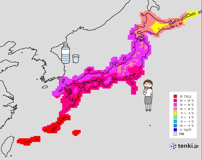 日中の気温　九州から関東は　夏日の所も