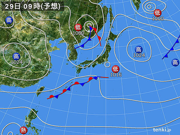 あす29日(火)の天気