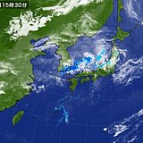 母の日　雨雲が広がる　ザーザー降りの所も