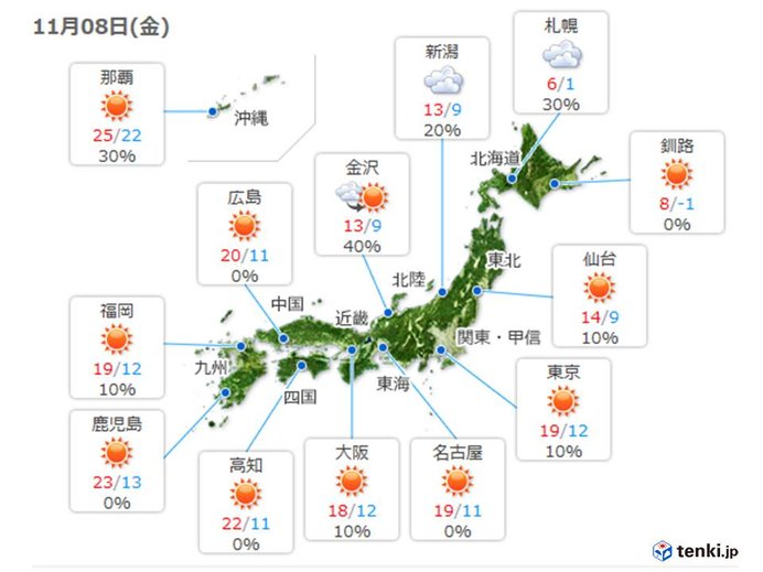 あすは立冬　一段と寒くなる