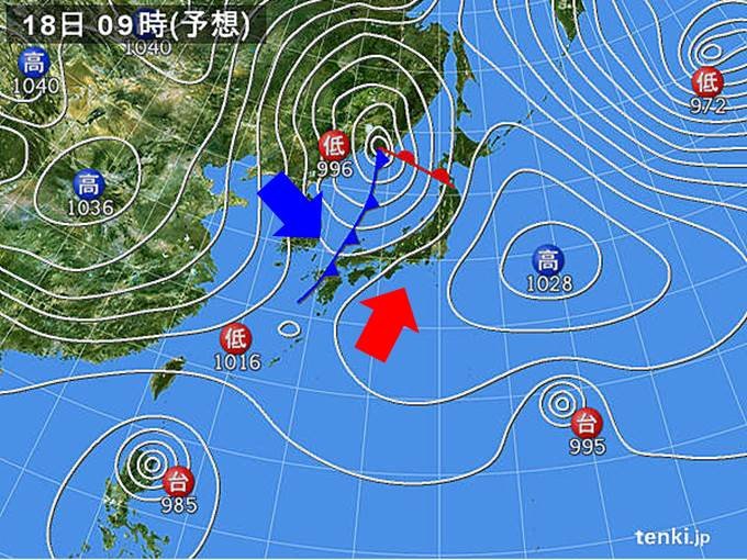 お出かけには傘を　南風で気温上昇