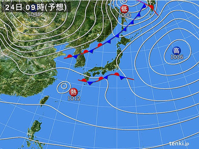 24日(日)は雨の降り方に注意