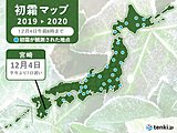 九州からも冬の便り　宮崎で初霜