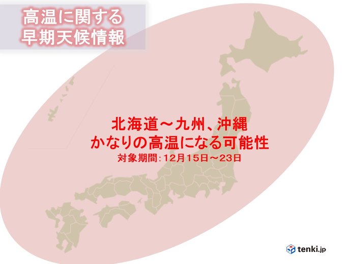 高温に関する早期天候情報も