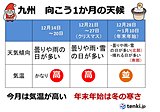 九州　クリスマスや年末年始の天気傾向