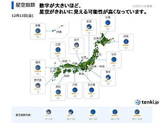 ふたご座流星群ピークへ 寒さ対策をして星に願いを