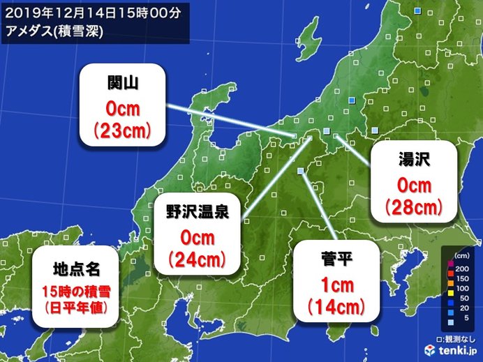 雪不足　東日本のスキー場はオープン遅れている所も