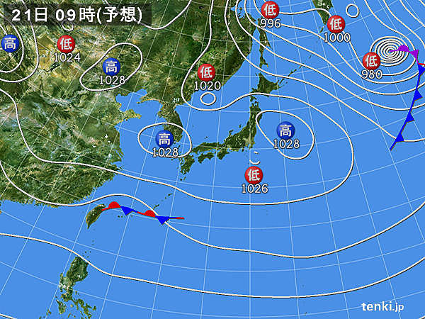 あす21日(土)　広い範囲で日差しあり　朝晩は雨具の必要な所も