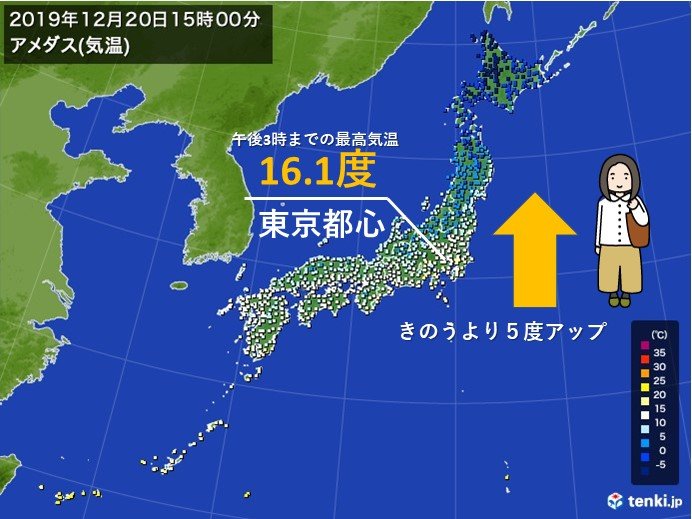 関東はポカポカ陽気　北はブルブル