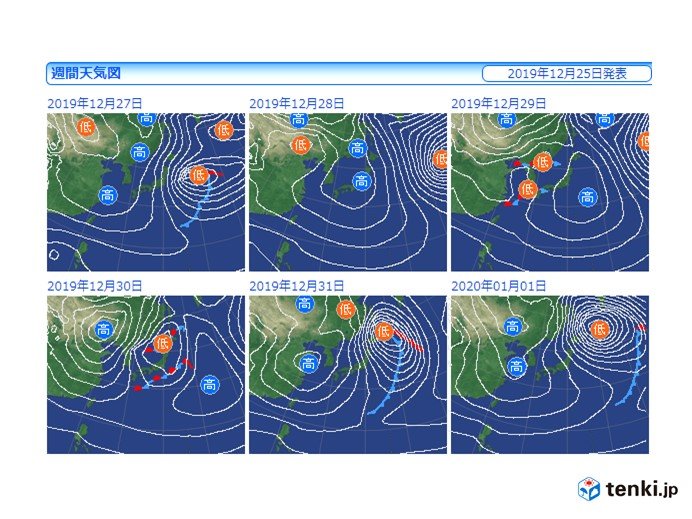 週間 27日と大晦日は冬型 大荒れの恐れ 気象予報士 白石 圭子 19年12月25日 日本気象協会 Tenki Jp