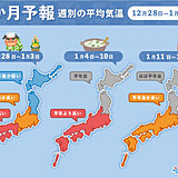 1か月予報　年末年始の寒さは?　暖冬傾向の続く所も