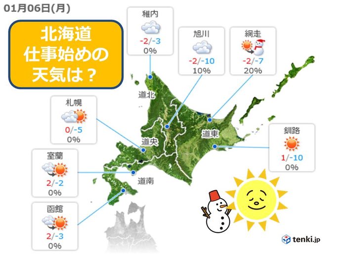 北海道 仕事始めの天気は 年1月5日 Biglobeニュース