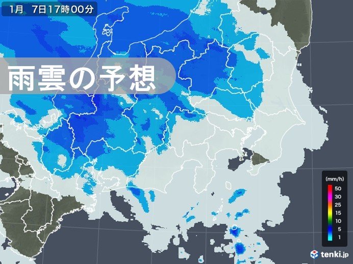 関東　雨雲接近中　あす昼頃は強い雨・雷雨・強風