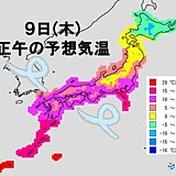 9日　気温3月並み　でも冷たい季節風　強風に注意