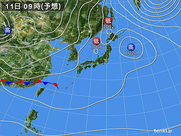 あす11日(土)の天気