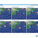 低気圧の通過後も冬型強まらず　火曜～水曜は広く雨