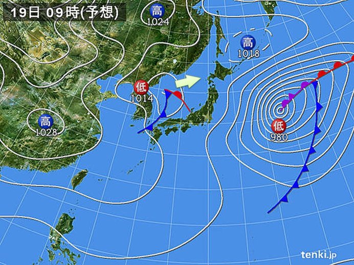 夜は北陸で大気の状態不安定に