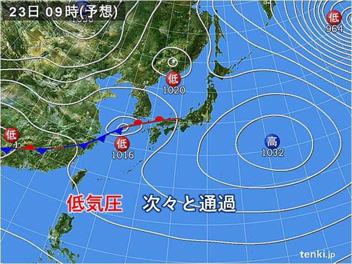低気圧が南を通れば　太平洋側で雪も