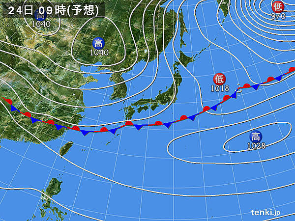 あす24日(金)～25日(土)　寒気流入