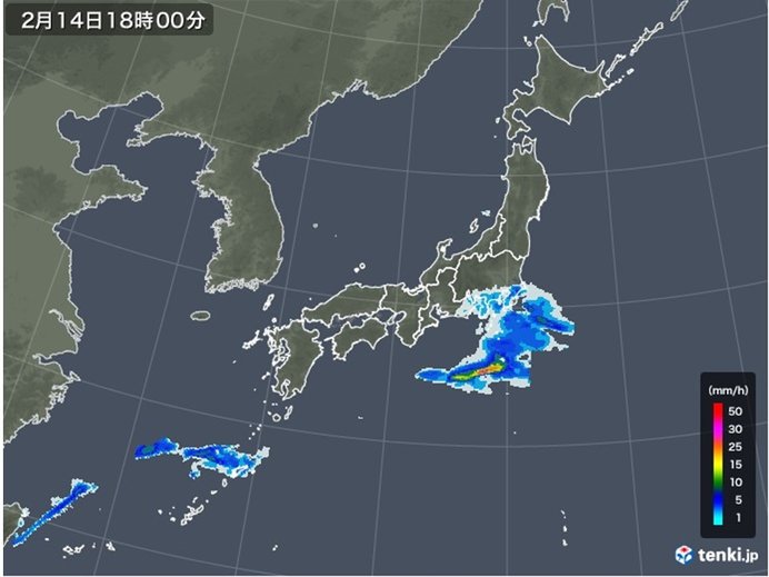 雨のエリアは東へ