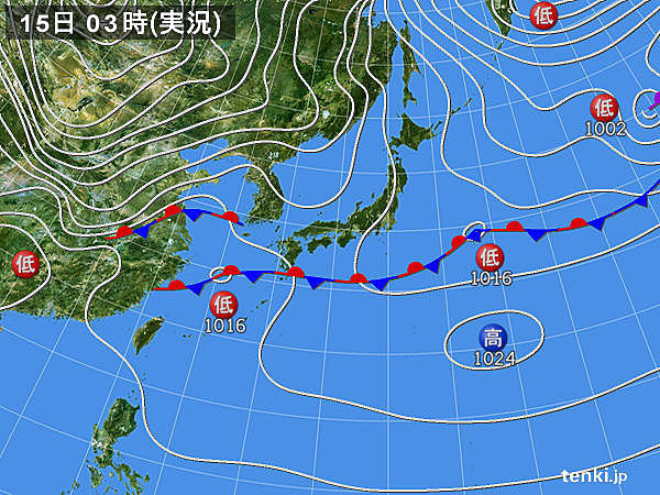 15日　全国の天気