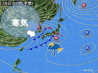 日曜日は雨や雷雨　月曜日から西に今季最も強い寒気