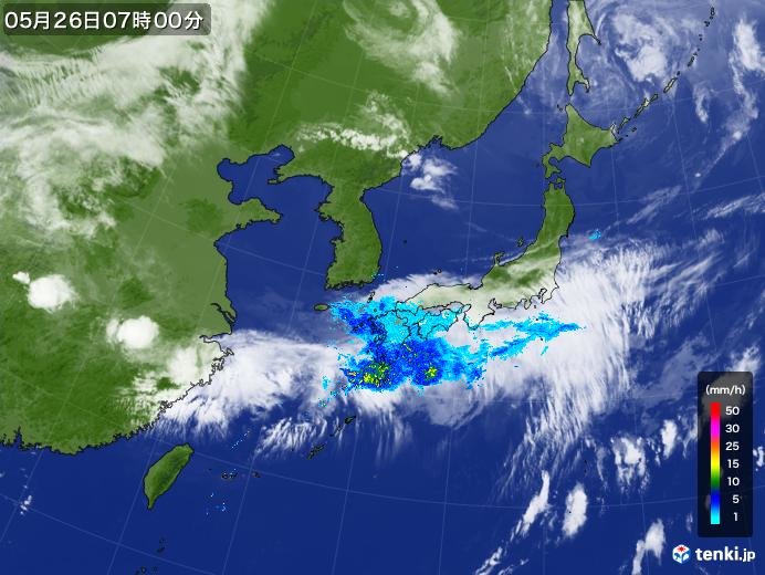26日　午後は　関東周辺で局地的な雷雨