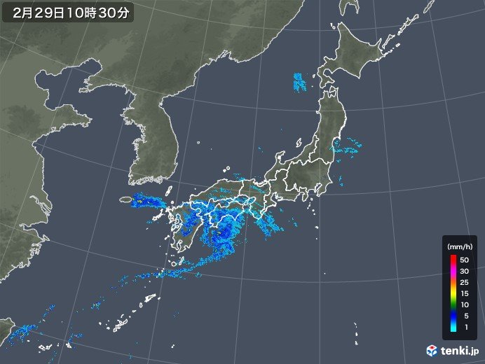 九州で24時間に100ミリを超える雨　雨雲は東へ_画像