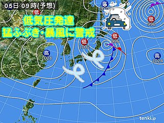 あす　北は猛ふぶき　西・東は晴れる所も風冷たい