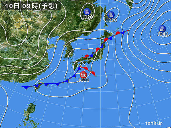 低気圧や前線が通過　全国的に本降りの雨　風の強まる所も