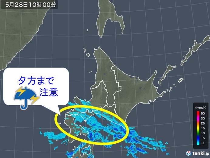 北海道　道南方面は急な強い雨に注意