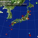 ここ1週間の地震回数　石川県で最大震度5強