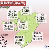 九州　桜の開花予想　記録的暖冬の影響も
