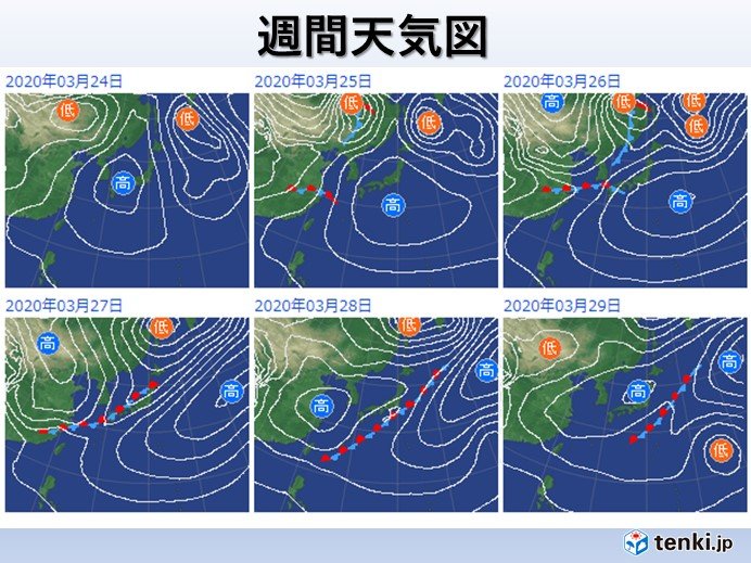 週間天気 週末は広く雨 気温アップダウン激しい 気象予報士 小野 聡子 年03月23日 日本気象協会 Tenki Jp