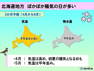 北海道の4月～6月　ぽかぽか陽気の日が多い