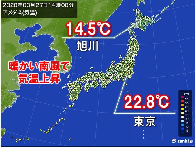 強い南風 最大瞬間風速25メートル超も 日直予報士 年03月27日 日本気象協会 Tenki Jp