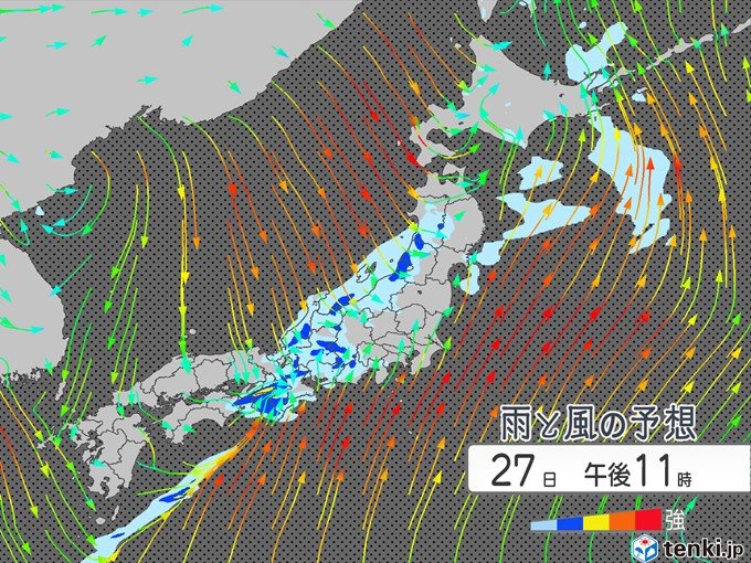 激しい雨は太平洋側へ　日曜の関東は平野部も積雪か