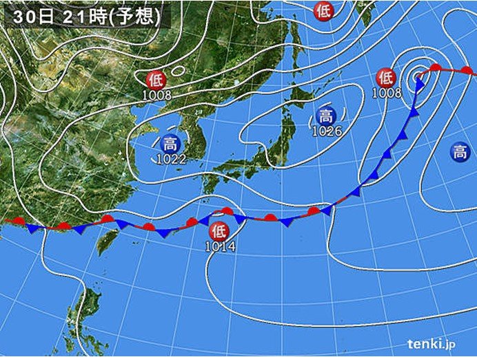 太平洋側ほど厚い雲　北日本は晴天に