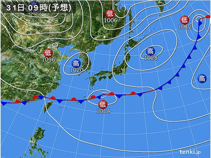 あす　西から天気下り坂
