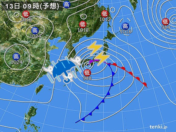 あす　九州～東北は暴風・大雨に警戒　竜巻の恐れも