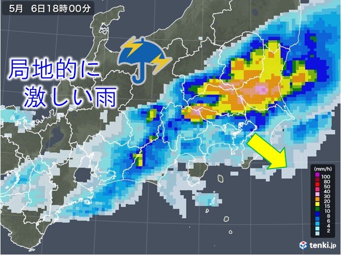 関東　夕方から局地的に激しい雨　ヒョウの降るおそれも