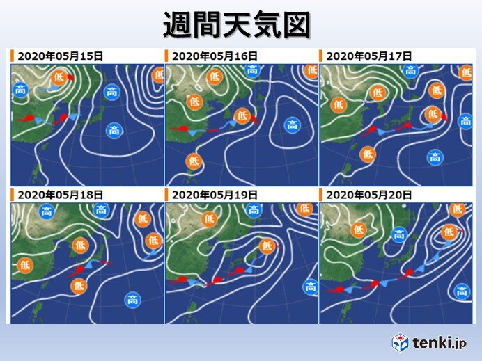 週末は西日本で雨量の多くなる所も