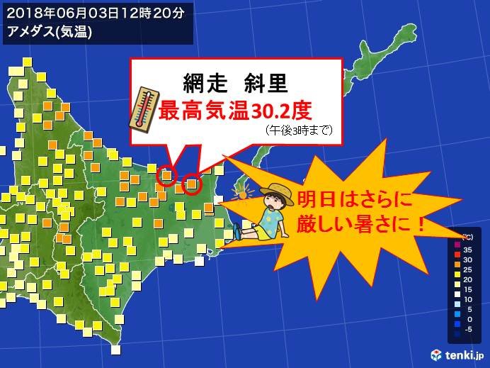 暑い北海道　明日はさらに?