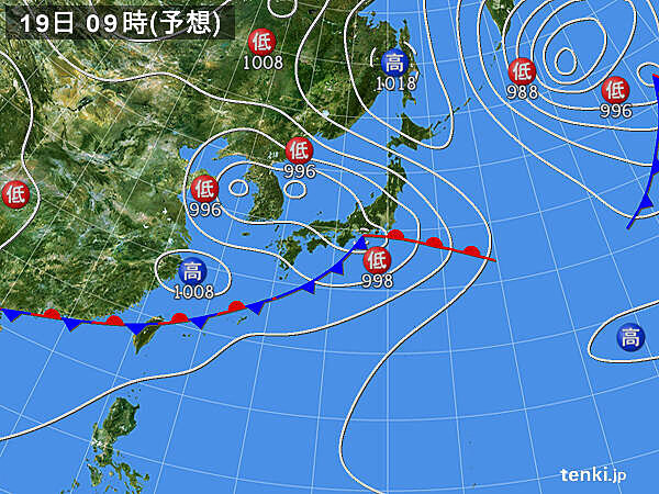 あすの天気　東海と関東　午前中に激しい雨