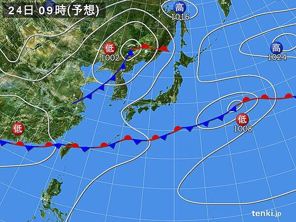 24日(日)久しぶりの日差しになる所も