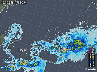沖縄に梅雨前線の活発な雨雲　24日にかけ激しい雨注意