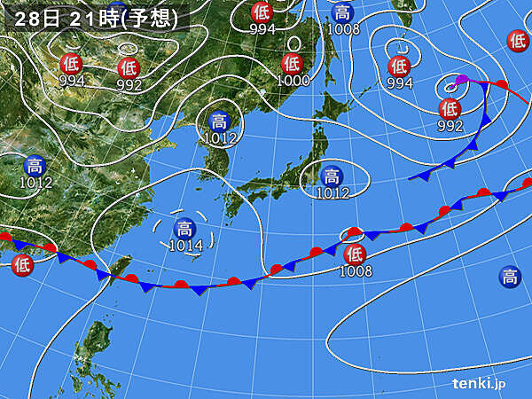 28日(木)日差したっぷり　関東付近は天気の急変に注意