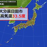 全国で今年1番の暑さ　大分県日田市33.5度